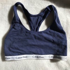 Calvin Klein blue sports bra small